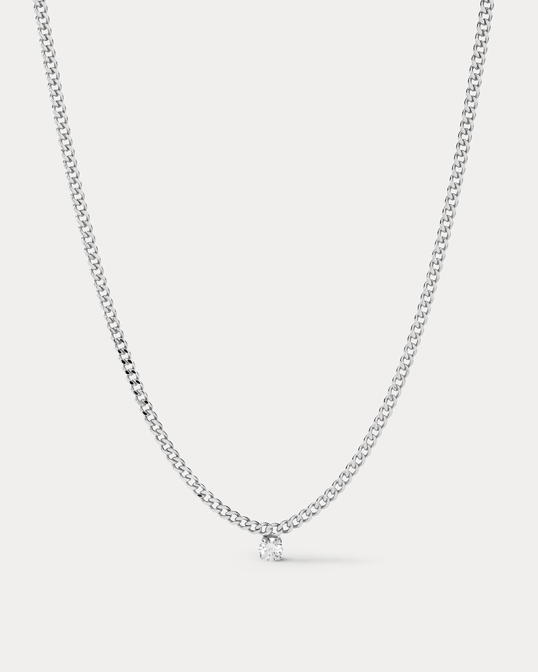 Bardot Stud Charm Necklace- Silver (Ships Late September)