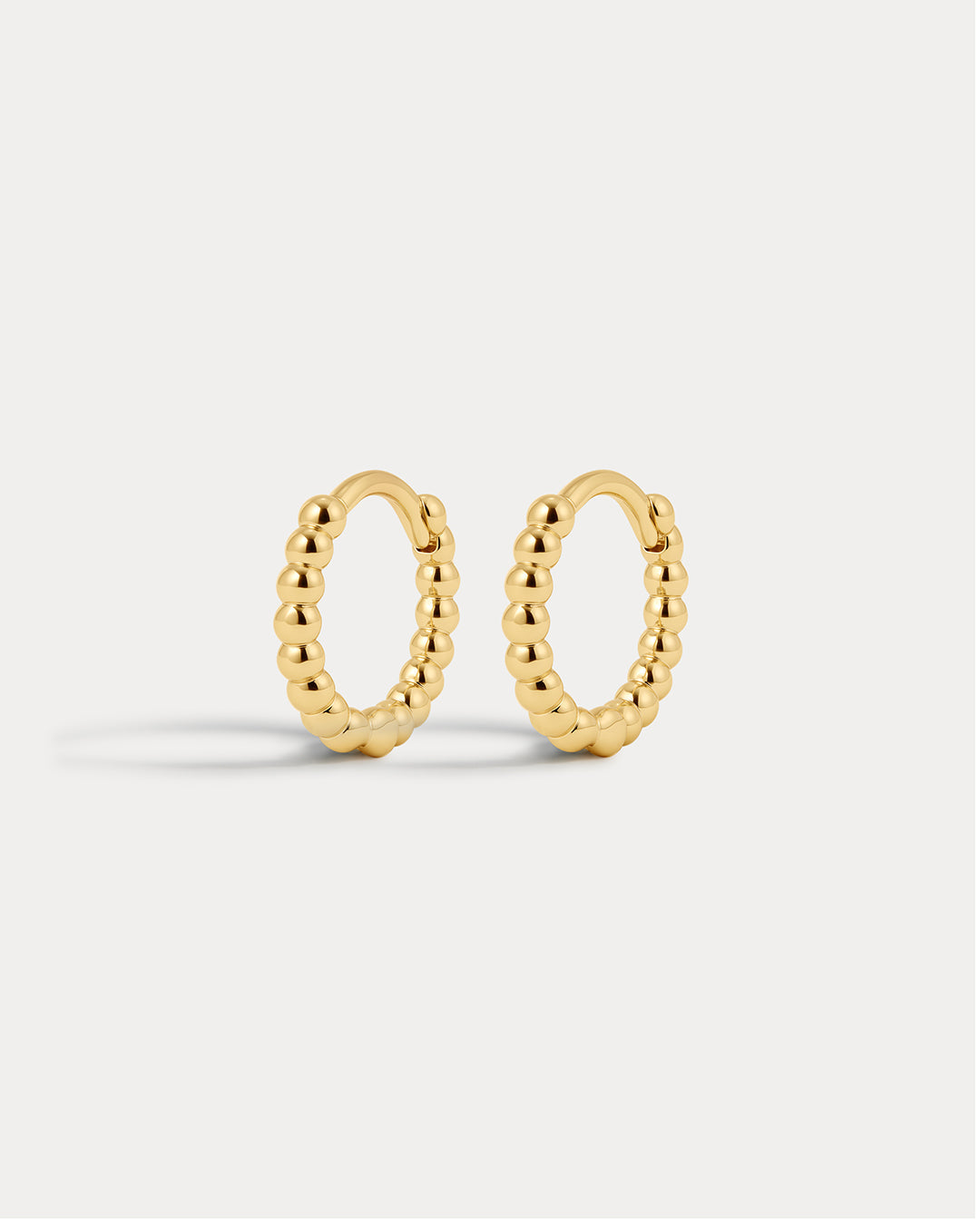 Mini Continuous Beaded Huggies- Gold (Ships Early October)