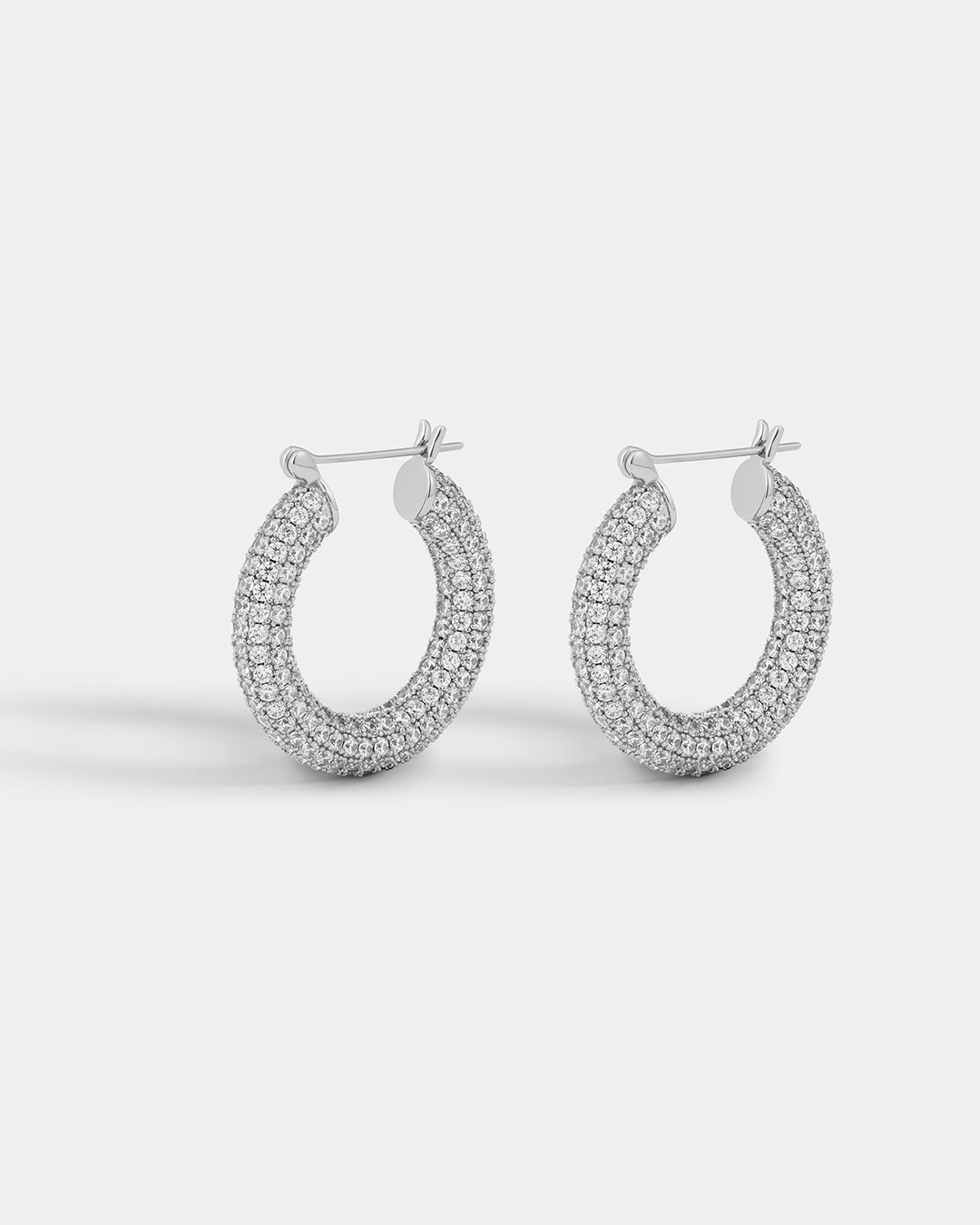 Pave Baby Amalfi Hoops- Silver (Ships Late September)
