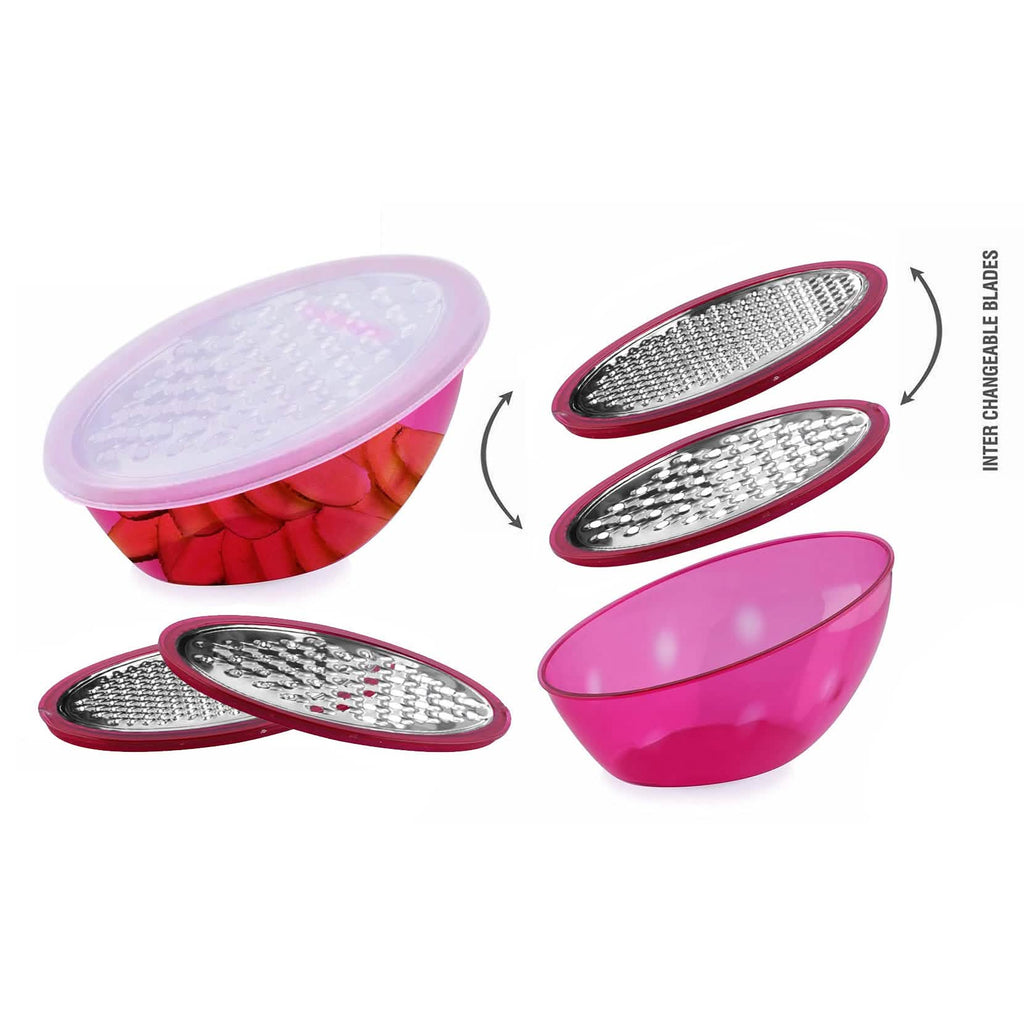 Lot de 5 : Râpe à fromage Zesteur à citron avec récipient de conservation et couvercle