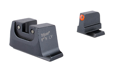Trijicon Suppressor/Optic Height -  Night Sights -  Orange Front with Black Rear & Green Lamps -  Fits GLOCK 17/19/22/23/24/26/27/31/32/33/34/35/39