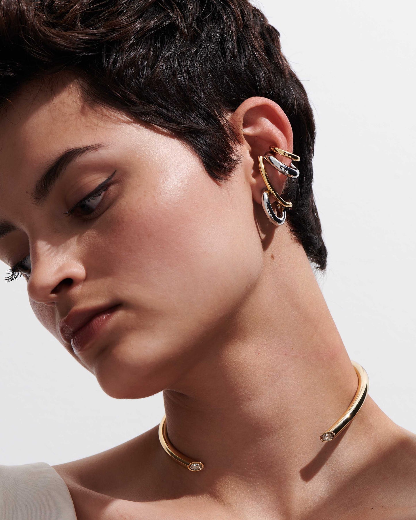 Marisa Two-Tone Hoop Earrings