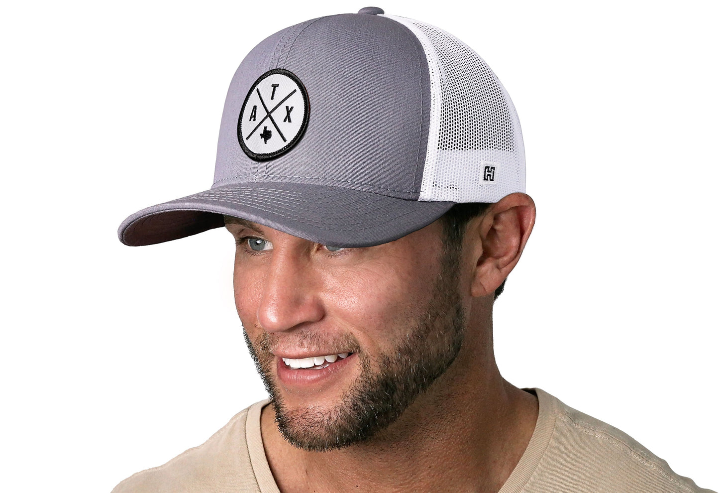 Austin Trucker Hat  |  Gray-White ATX X Snapback