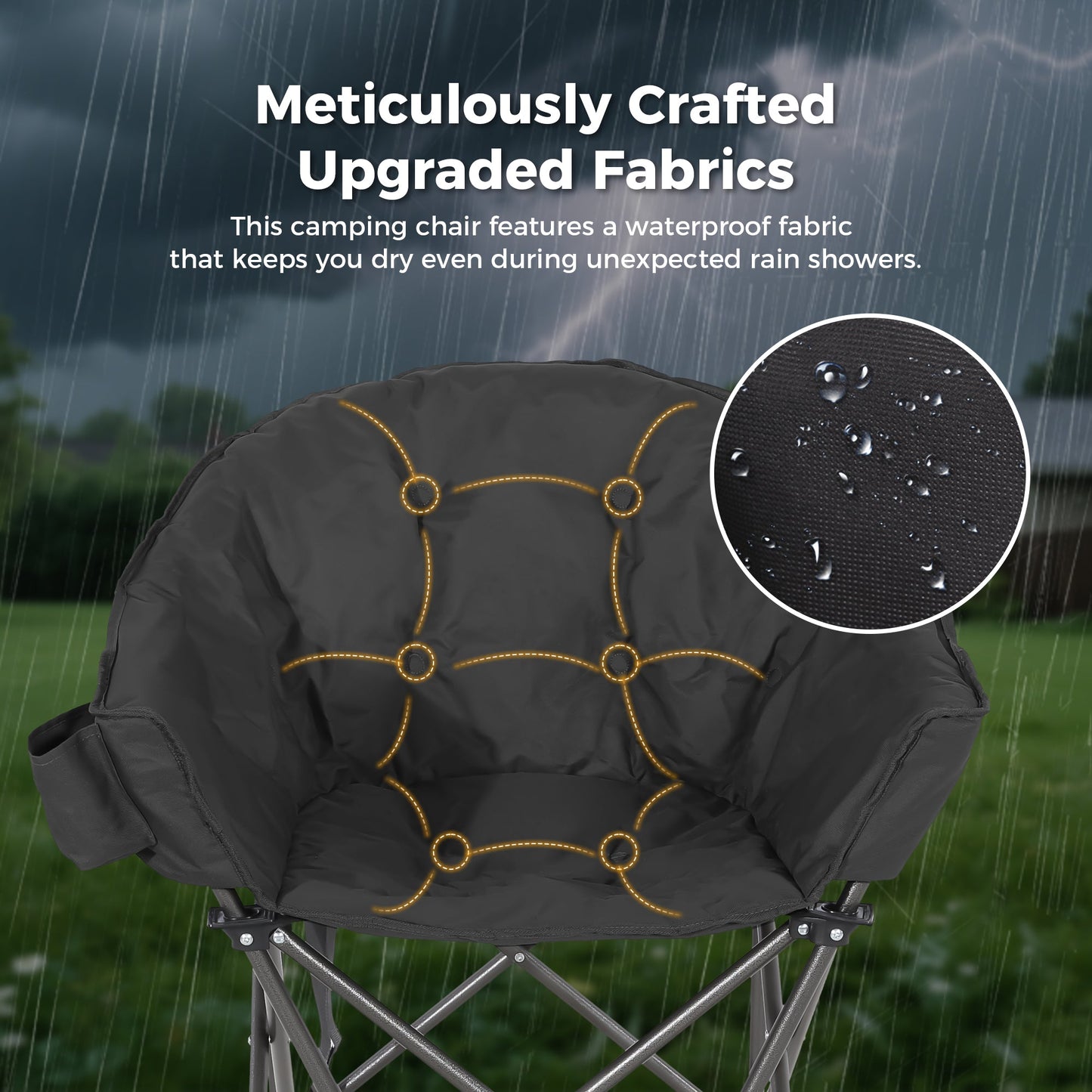 Ainfox 2PCS Oversized Camping Chair Folding Chair Camp Chair for Outdoor, Adults, Men and Women