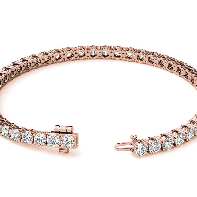 6ctw Created White Sapphire Tennis Bracelet - 3mm Stones - 14K Gold Overlay in White, Yellow or Rose Gold