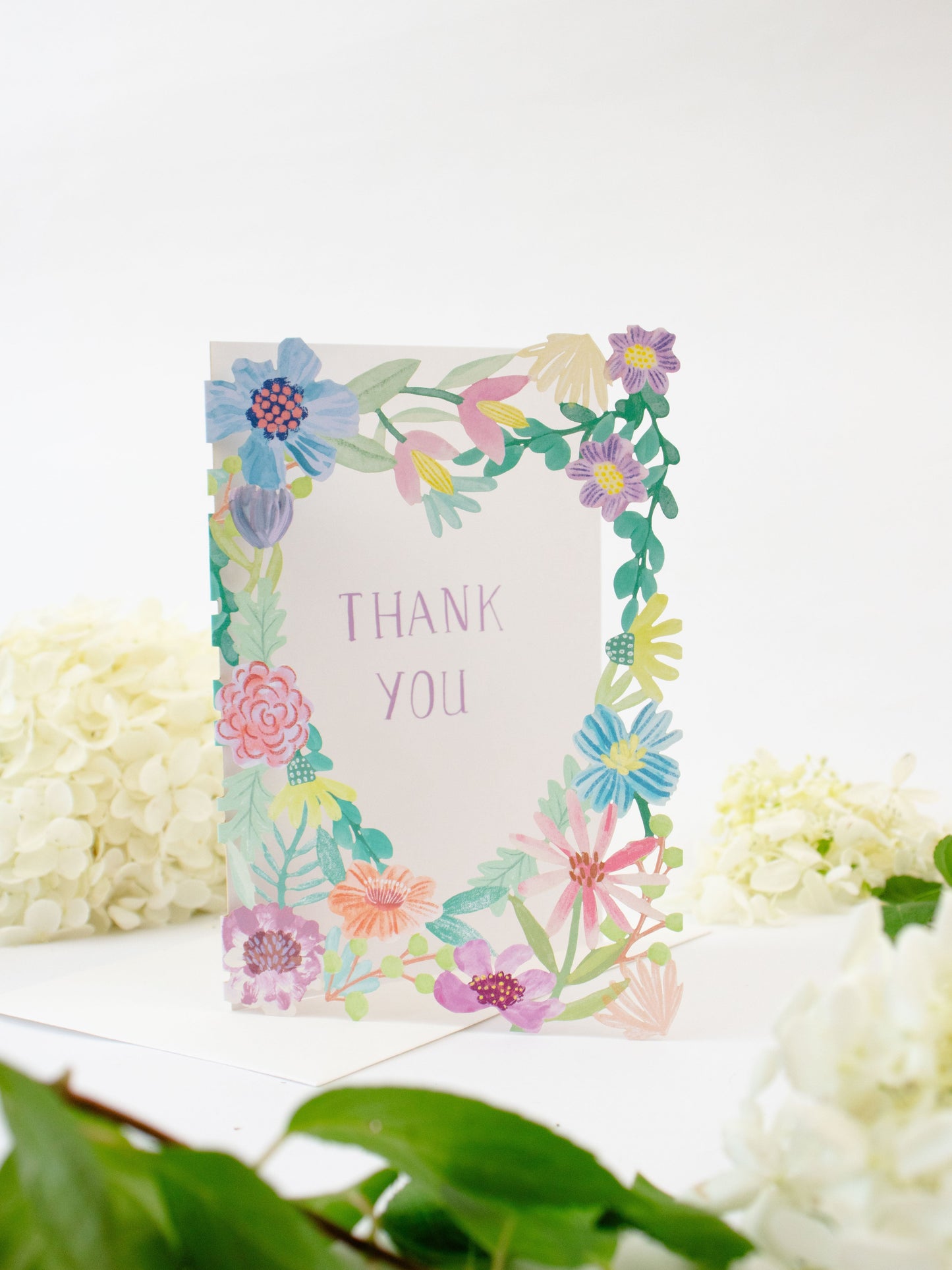 Thank You Flower Heart Laser-Cut Card
