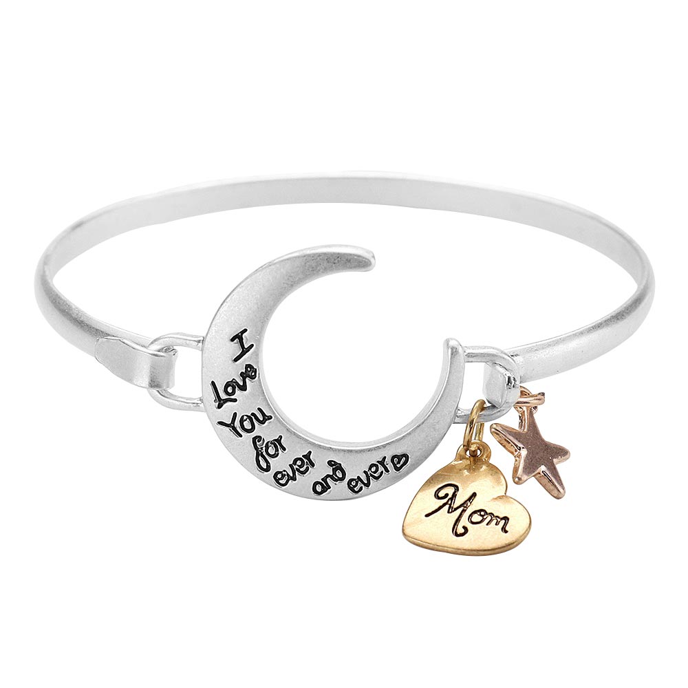 I Love You Forever And Ever Crescent Moon Hook Bracelet