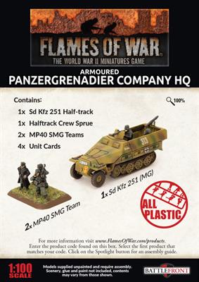 Flames of War: German Armoured Panzergrenadier Company HQ (Late War)