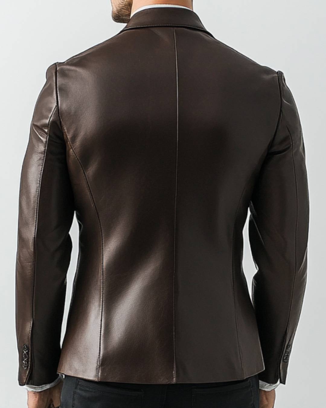 Tommy Brown Leather Blazer – Classic Leather Blazer for Men