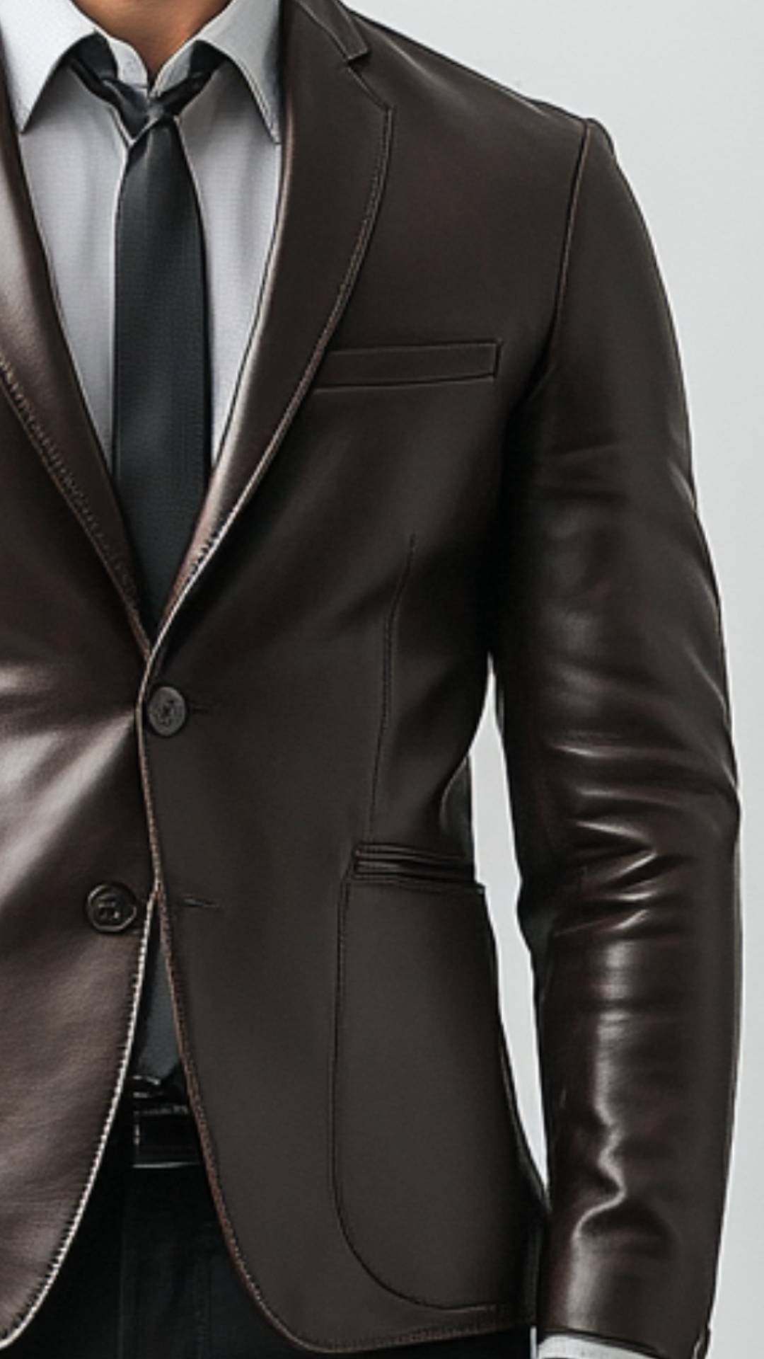 Tommy Brown Leather Blazer – Classic Leather Blazer for Men