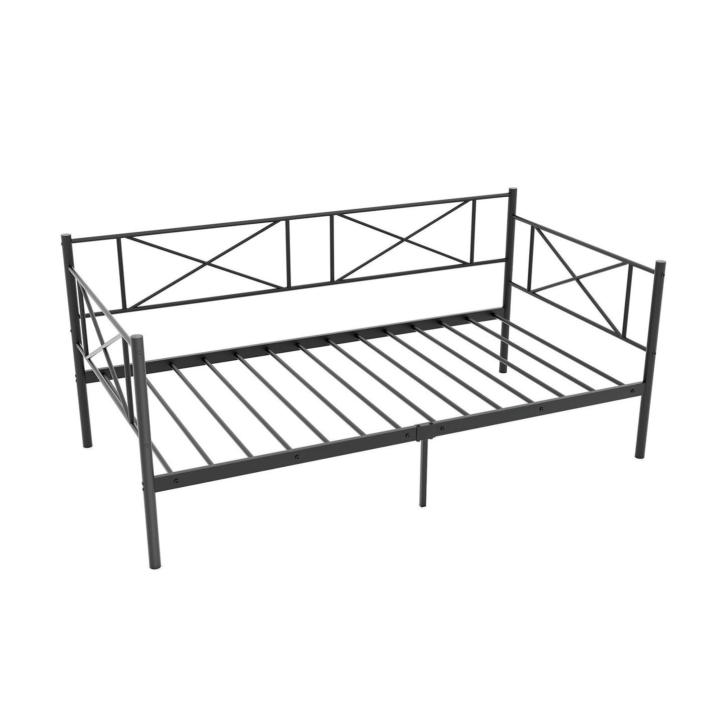 Twin Size Platform Bed with Heavy-duty Metal Slat Support
