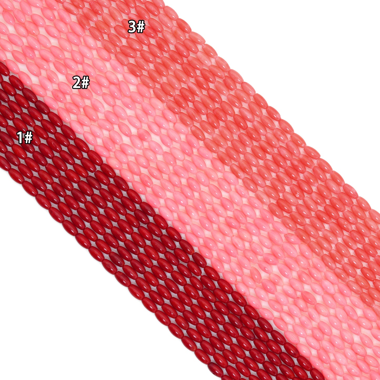 5x9mm Red Coral in Rice Shape Smooth Beads, Sku#U1453