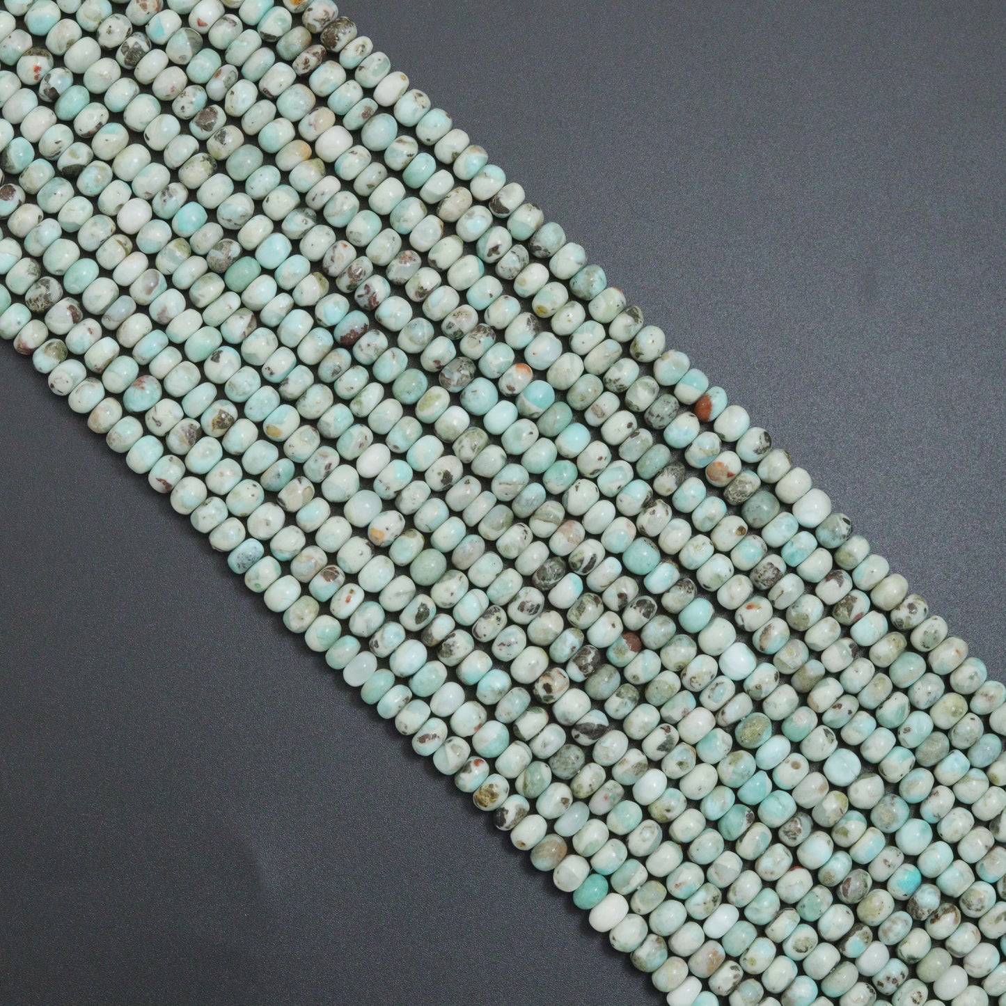Genuine Larimar Rondelle Smooth Beads, 4x6mm/5x8mm, Sku#U1492