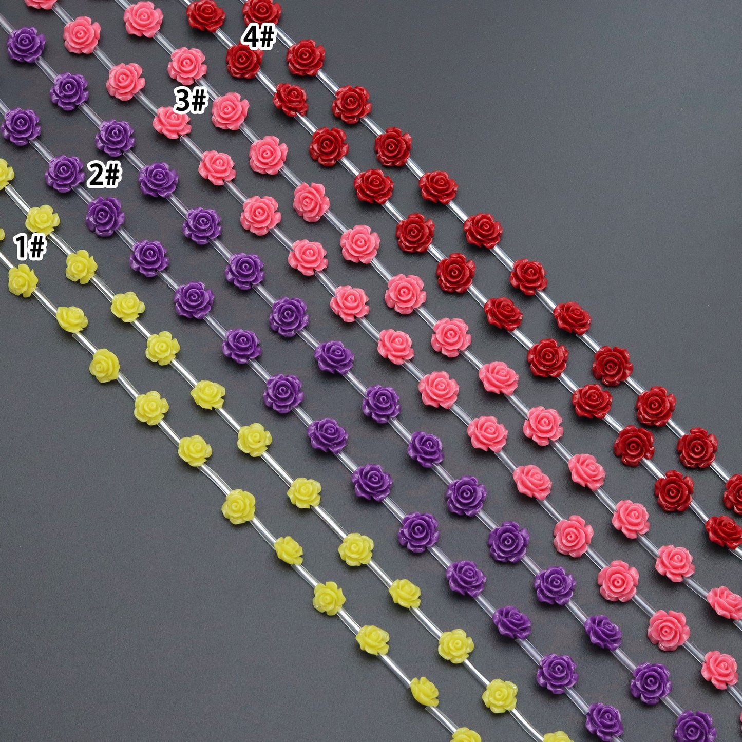 12mm Rose Flower Beads, Sku#U2125
