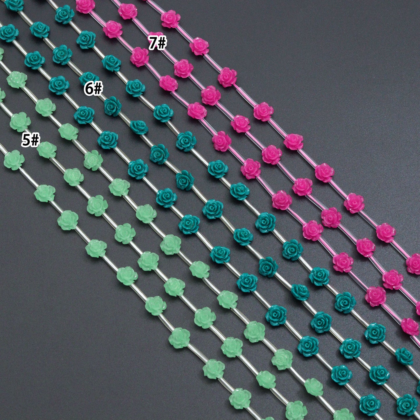 12mm Rose Flower Beads, Sku#U2125