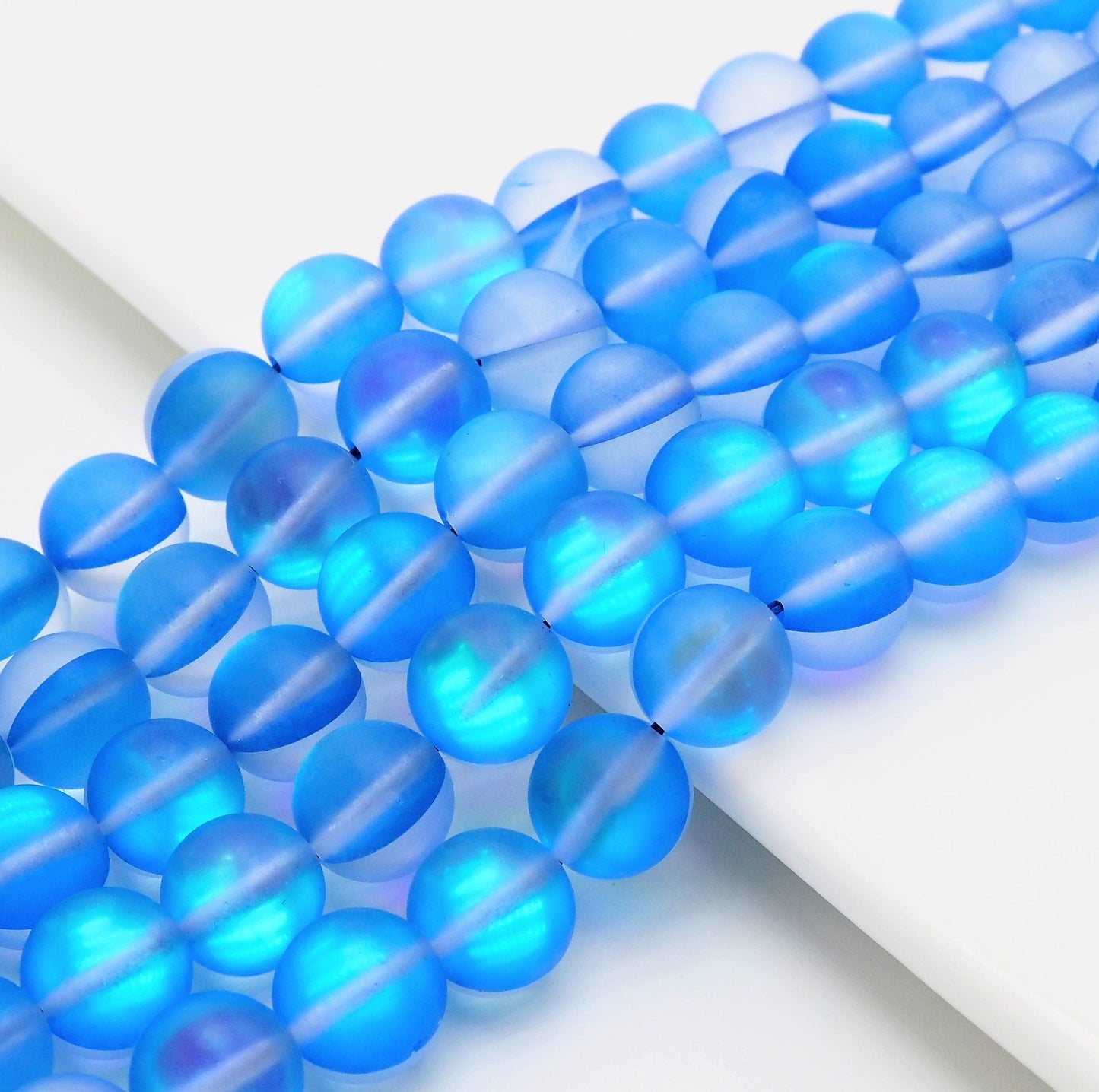 Beautiful Sapphire Blue Spectrolite Quartz Matte, 6mm/8mm/10mm/12mm Blue Crystal beads, Blue Beads, 15.5inch strand, SKU#U288