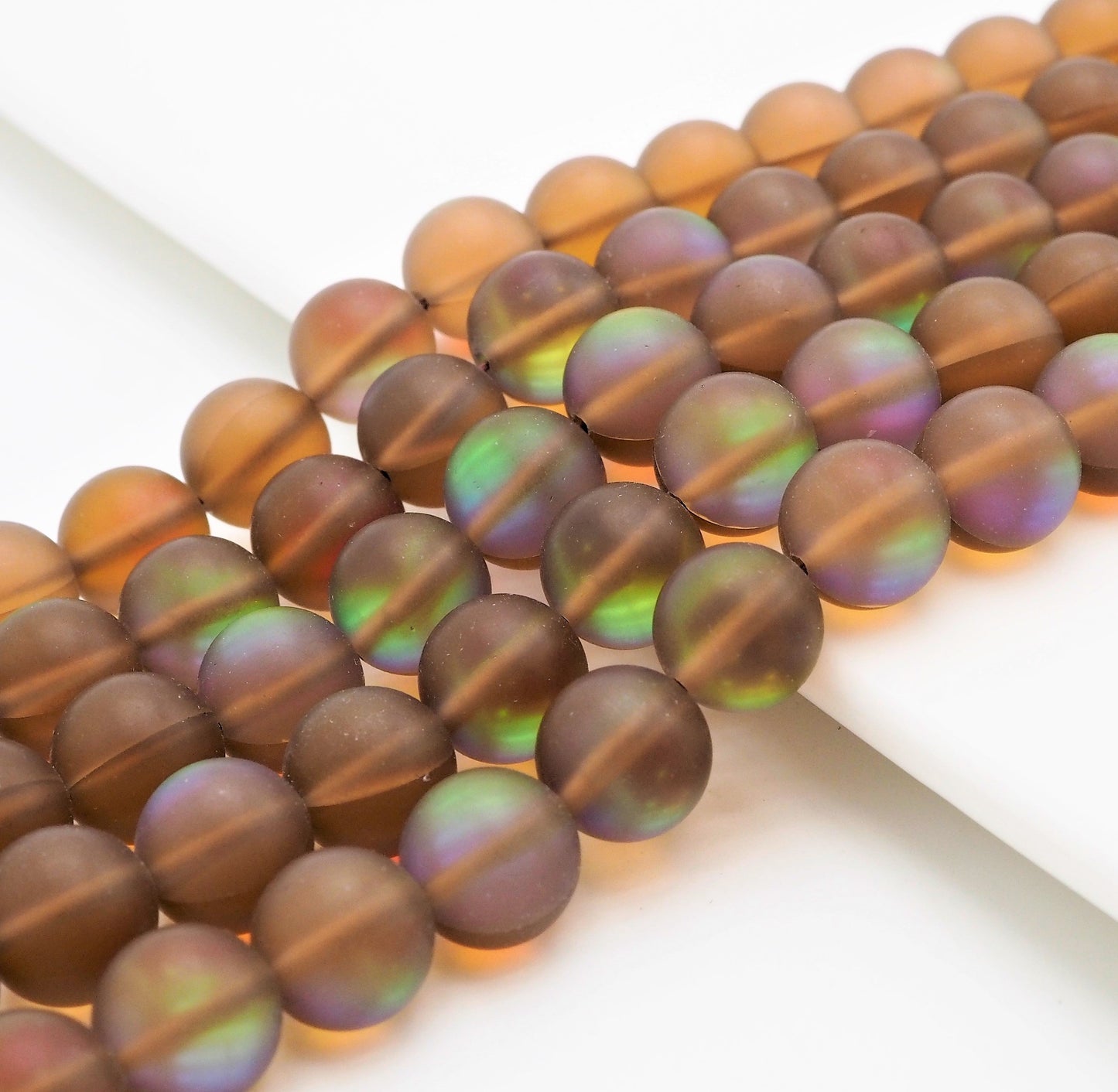 Beautiful Matte Brown Spectrolite Quartz, High Quality Crystal Round beads, 6mm/8mm/10mm/12mm,15.5inch strand, SKU#U293
