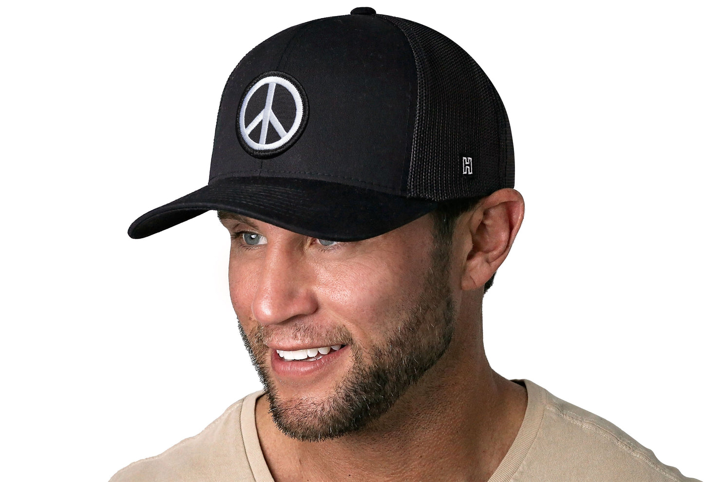 Peace Sign Trucker Hat  |  Black Love Snapback