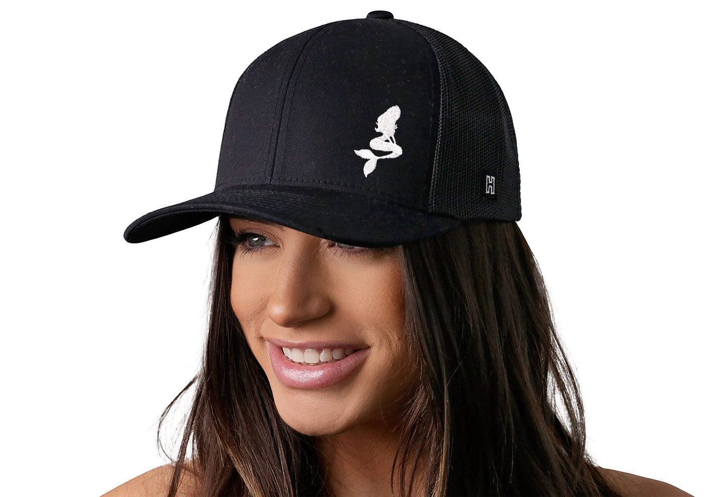 Mermaid Trucker Hat  |  Black  Snapback