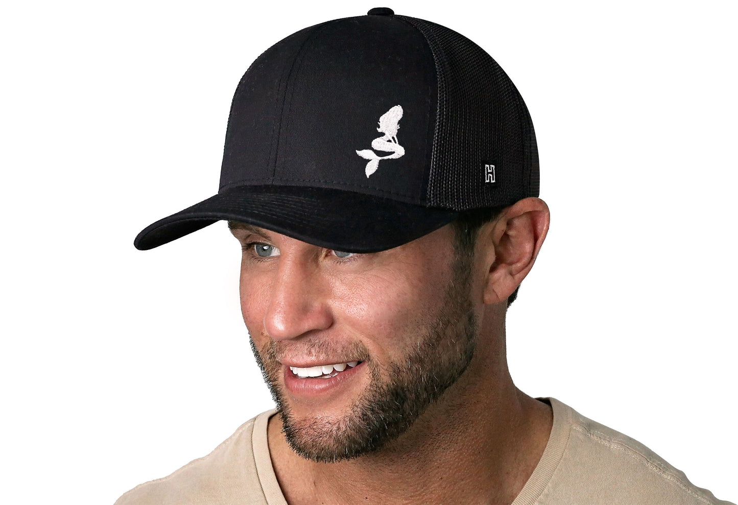 Mermaid Trucker Hat  |  Black  Snapback