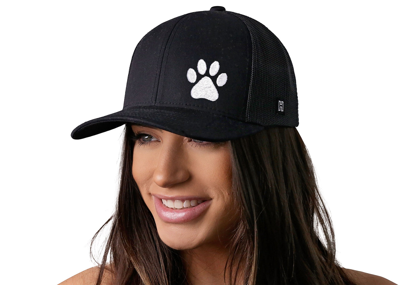 Paw Trucker Hat  |  Black Animal Print Snapback