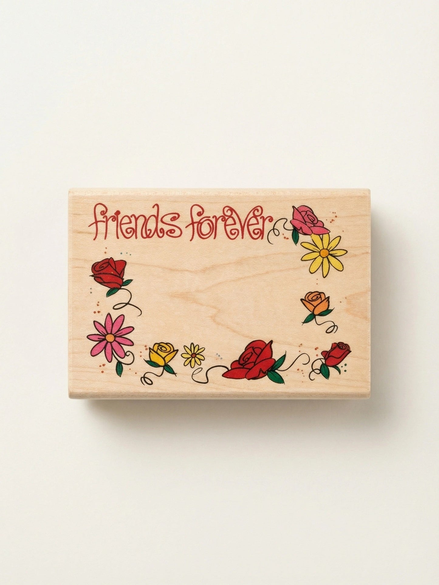 FRIENDS FOREVER 3 X 2 Wood Mounted Rubber Stamp by Stamps Etc