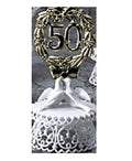 Décoration de gâteau d'anniversaire - E50 - Noces d'or avec colombes