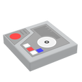 Control Panel #5 (Media w/ Buttons) for Star Wars/Space (2x2 Tile) - B3 Customs using LEGO parts