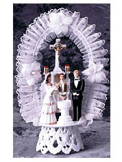 Figurines de gâteau religieuses, bébé garçon de baptême, bleu, R550B, 28 cm de haut