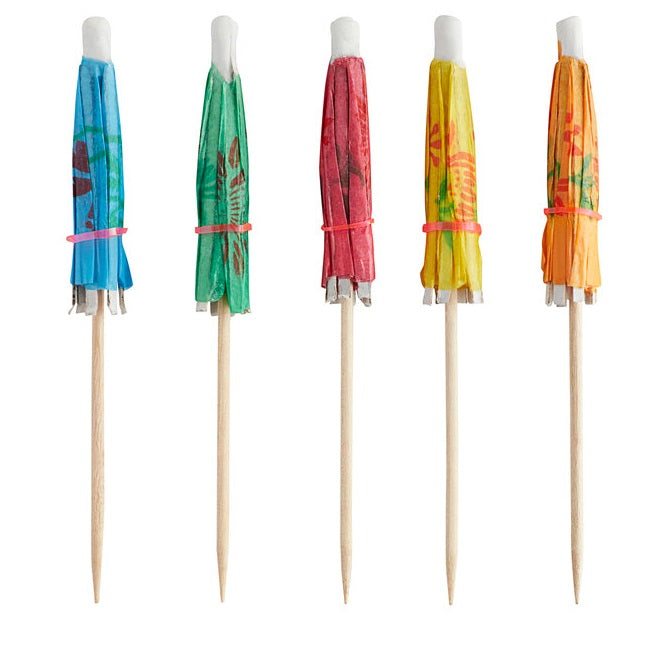 Mini-parapluie / Parasol à cocktail de 10 cm, couleurs assorties, lot de 144 ou 1440