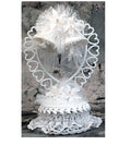 Satin Bells, Woven Hearts Topper, 9" high