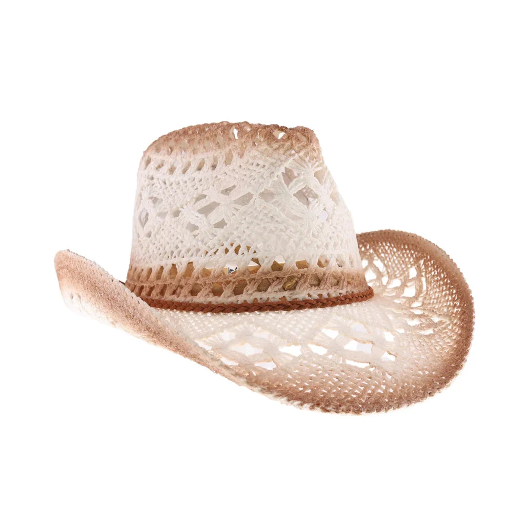 C.C Ombre Open Weave Cowboy Hat