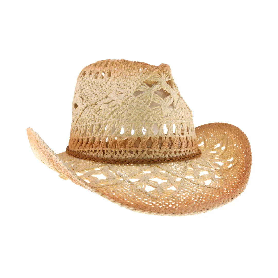 C.C Ombre Open Weave Cowboy Hat
