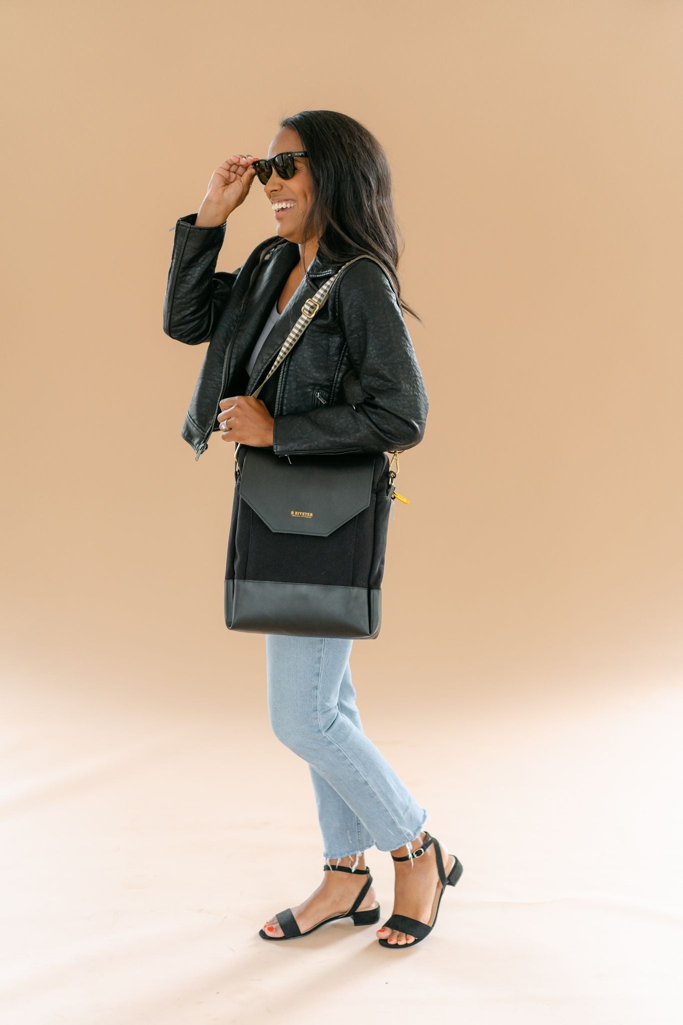 Corbin | Signature Black Canvas + Black Leather Backpack