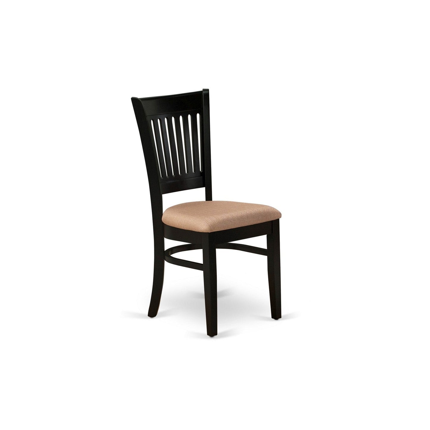 EAST WEST FURNITURE - AMVA5-BLK-C - 5-Pc Dining Room Table Set- 4 Kitchen Chair and Modern dining room table - Linen Fabric Seat and Slatted Chair Back (Black Finish)