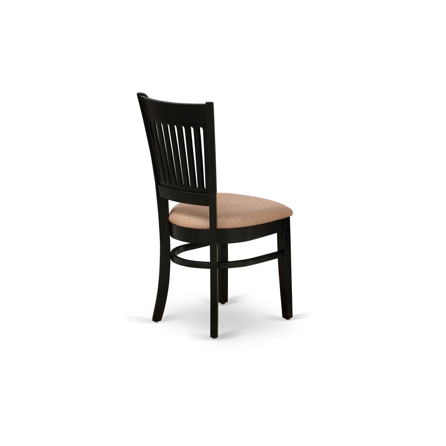 EAST WEST FURNITURE - ANVA5-BLK-C - 5-Pc Dinette Room Set- 4 Wooden Chair and Modern dining room table - Linen Fabric Seat and Slatted Chair Back (Black Finish)