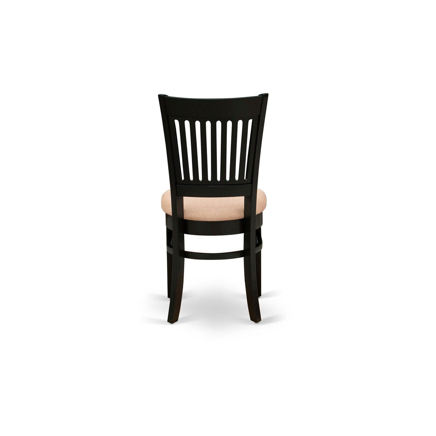 EAST WEST FURNITURE - AMVA5-BLK-C - 5-Pc Dining Room Table Set- 4 Kitchen Chair and Modern dining room table - Linen Fabric Seat and Slatted Chair Back (Black Finish)