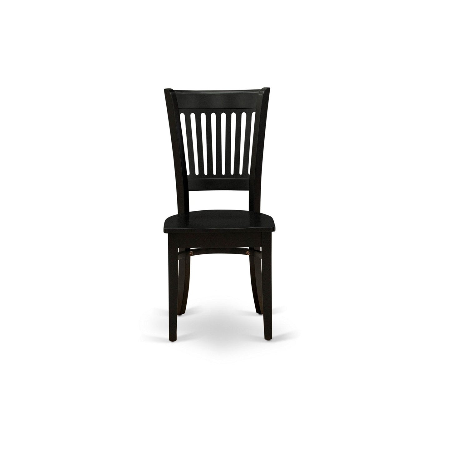 EAST WEST FURNITURE - AMVA3-BLK-W - 3-Pc Dinette Room Set- 2 Modern Dining Room Chair and Kitchen Dining Table - Wooden Seat and Slatted Chair Back (Black Finish)
