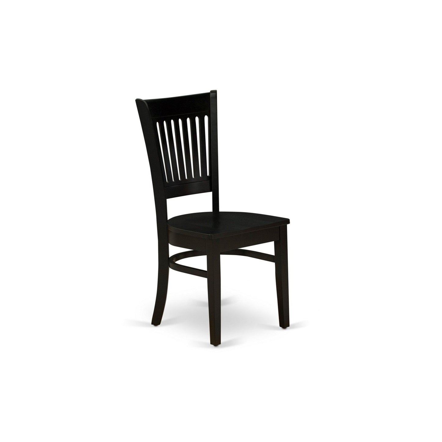 EAST WEST FURNITURE - AMVA5-BLK-W - 5-Piece Kitchen Dining Set- 4 Dining Chair and Modern Round Dining Table - Wooden Seat and Slatted Chair Back (Black Finish)