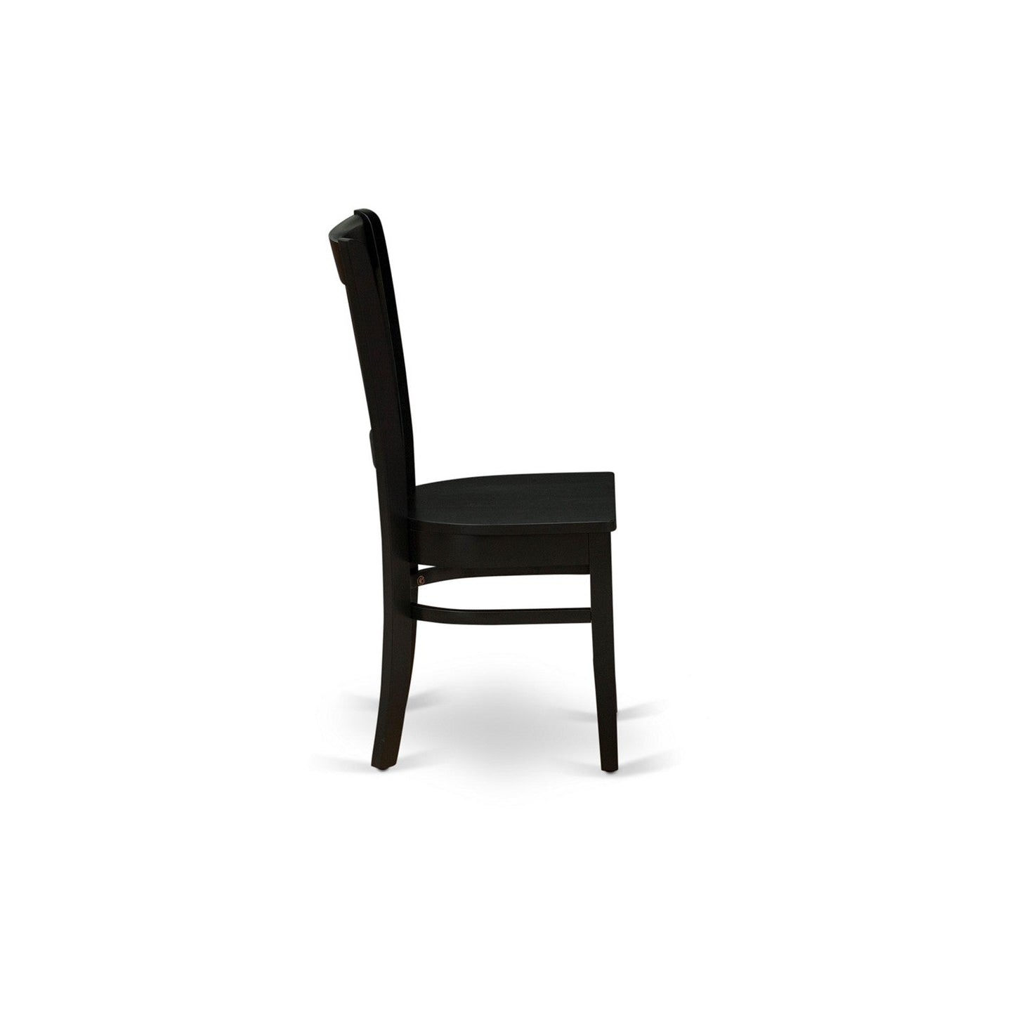 EAST WEST FURNITURE - AMVA3-BLK-W - 3-Pc Dinette Room Set- 2 Modern Dining Room Chair and Kitchen Dining Table - Wooden Seat and Slatted Chair Back (Black Finish)