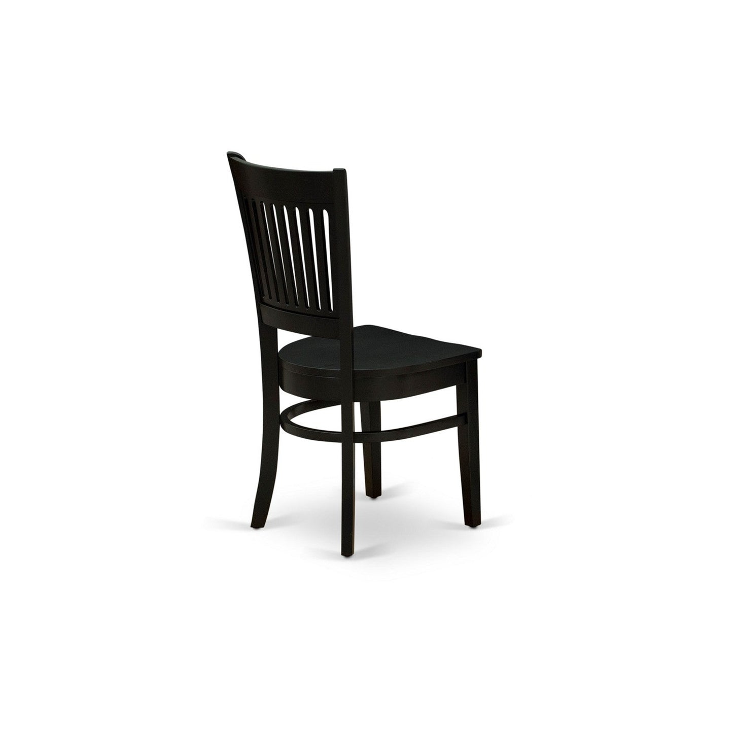EAST WEST FURNITURE - AMVA3-BLK-W - 3-Pc Dinette Room Set- 2 Modern Dining Room Chair and Kitchen Dining Table - Wooden Seat and Slatted Chair Back (Black Finish)