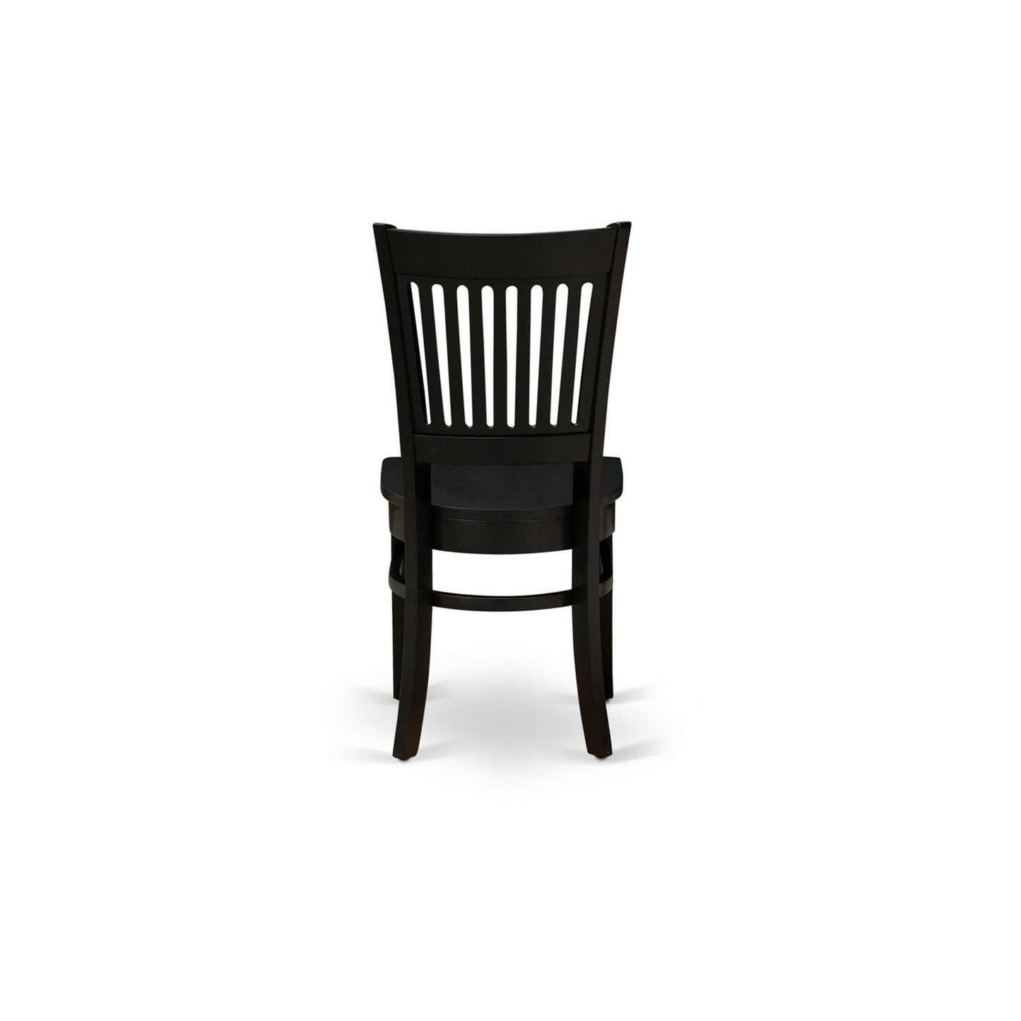 EAST WEST FURNITURE - AMVA3-BLK-W - 3-Pc Dinette Room Set- 2 Modern Dining Room Chair and Kitchen Dining Table - Wooden Seat and Slatted Chair Back (Black Finish)