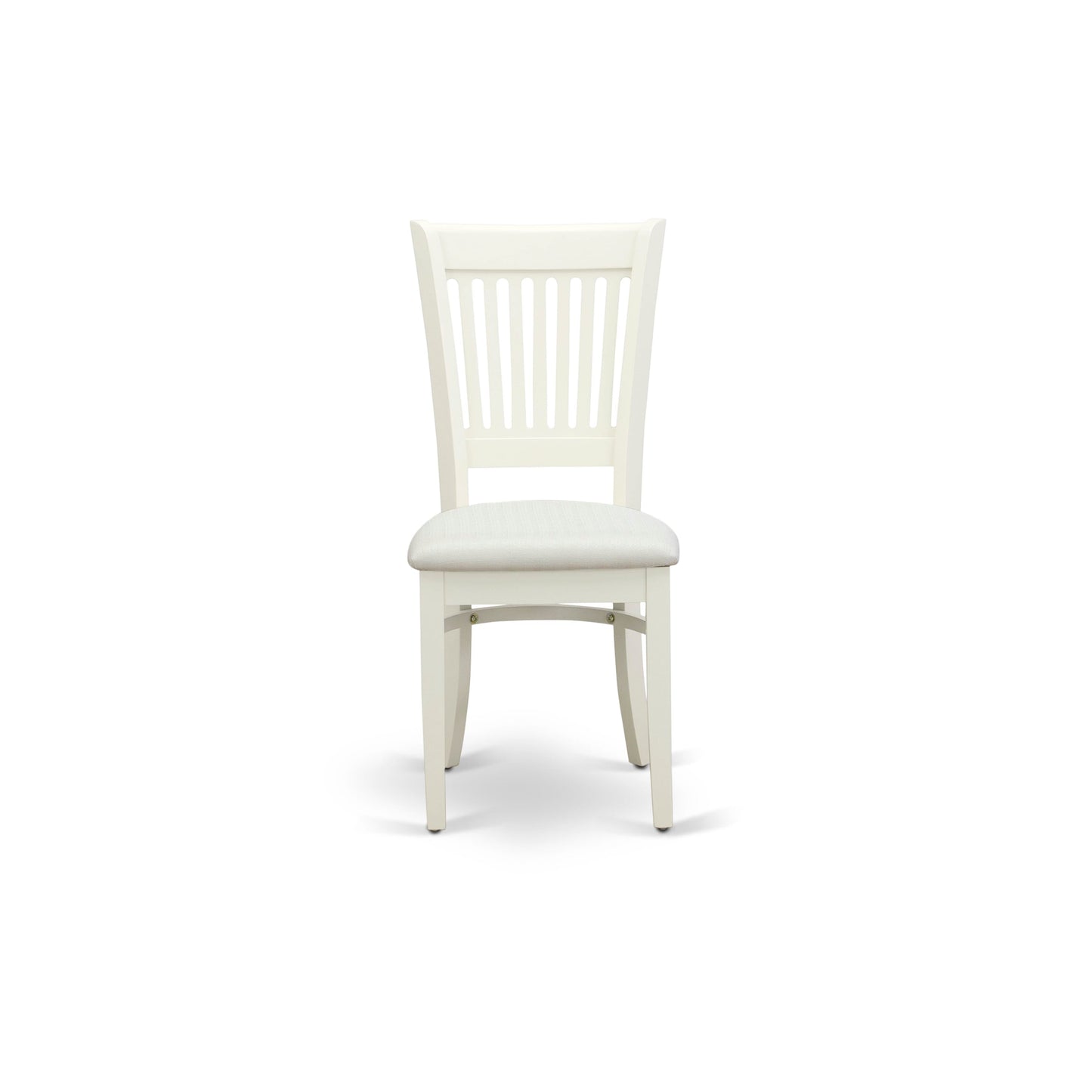 EAST WEST FURNITURE - AVVA7-LWH-C - 7-Piece Dining Table Set- 6 Dining Chairs with Linen Fabric Seat and Slatted Chair Back - Removable leaf Modern Oval Dining Table - linen white Finish