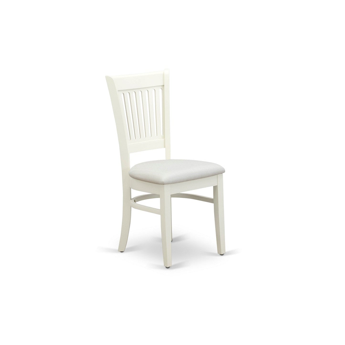 EAST WEST FURNITURE - AMVA5-LWH-C - 5-Piece Dinette Room Set- 4 dining room chairs and Wooden Dining Table - Linen Fabric Seat and Slatted Chair Back (linen white Finish)