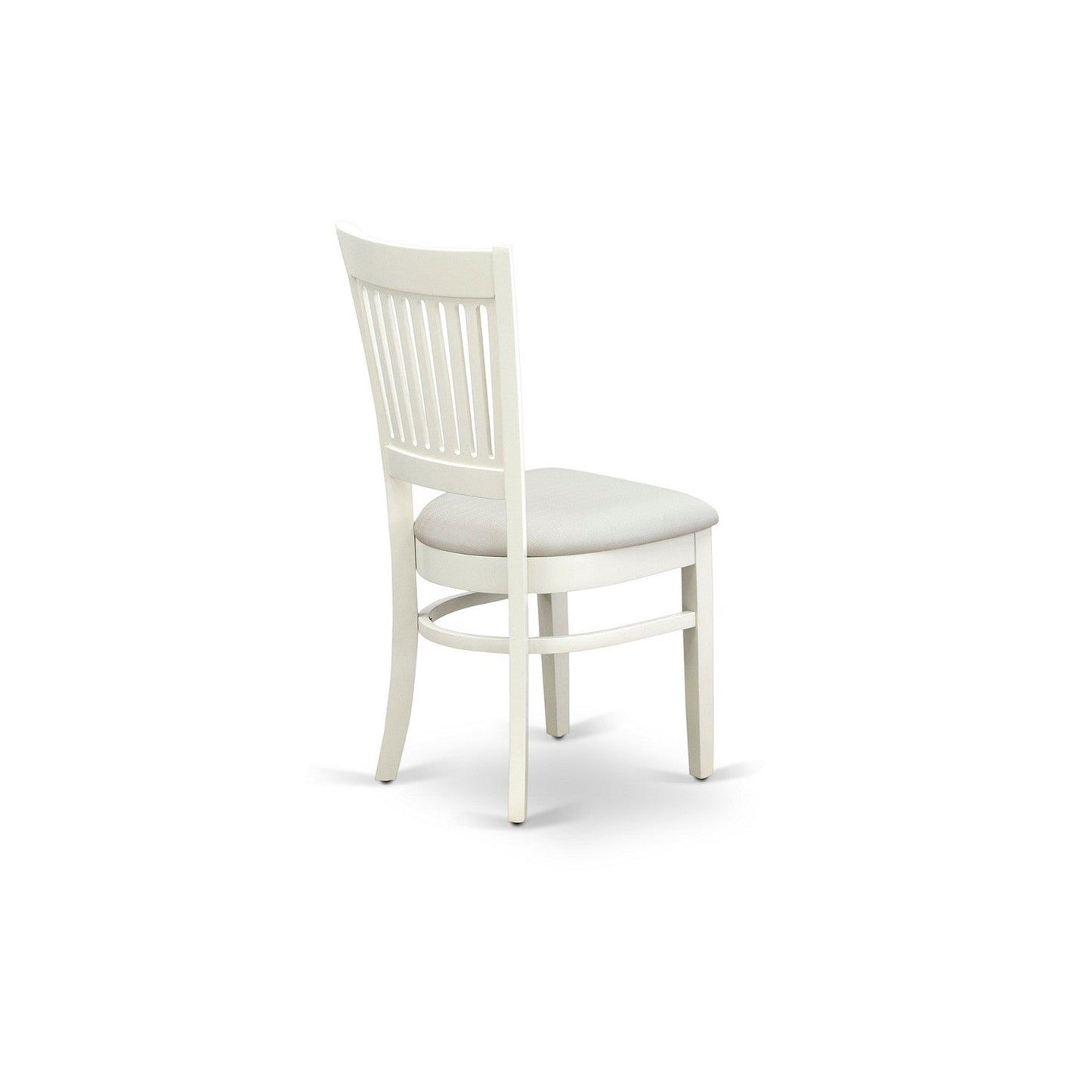 EAST WEST FURNITURE - AMVA5-LWH-C - 5-Piece Dinette Room Set- 4 dining room chairs and Wooden Dining Table - Linen Fabric Seat and Slatted Chair Back (linen white Finish)