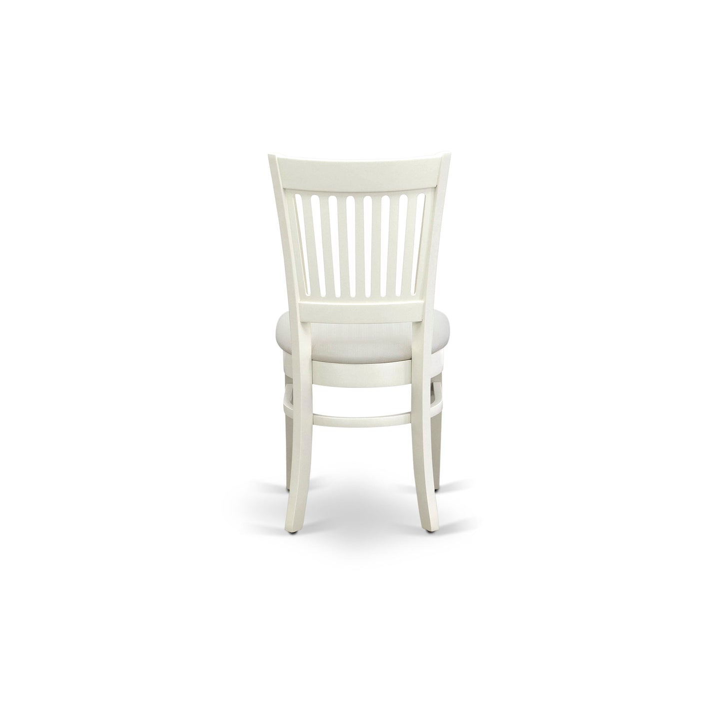 EAST WEST FURNITURE - AVVA7-LWH-C - 7-Piece Dining Table Set- 6 Dining Chairs with Linen Fabric Seat and Slatted Chair Back - Removable leaf Modern Oval Dining Table - linen white Finish