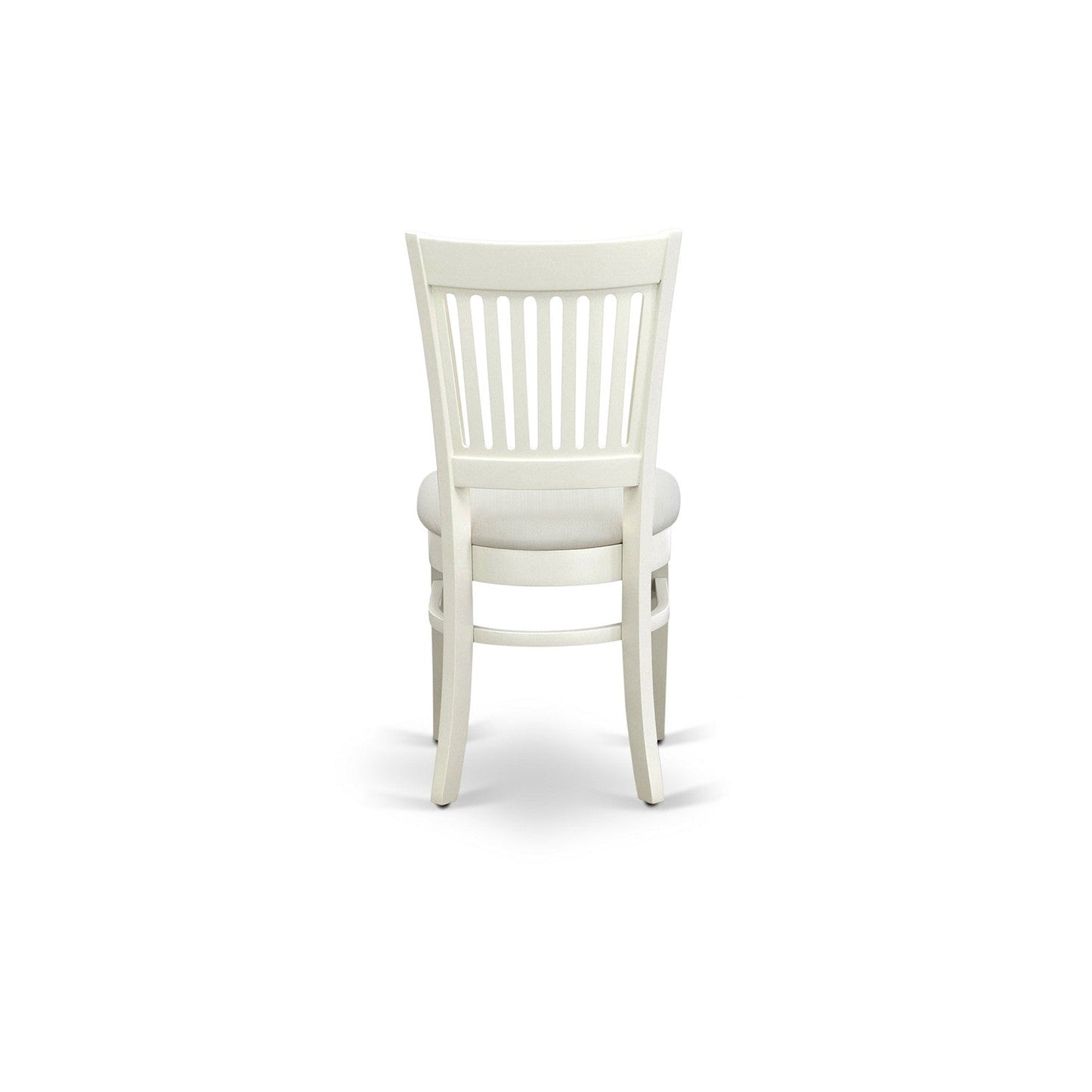 EAST WEST FURNITURE - AMVA5-LWH-C - 5-Piece Dinette Room Set- 4 dining room chairs and Wooden Dining Table - Linen Fabric Seat and Slatted Chair Back (linen white Finish)