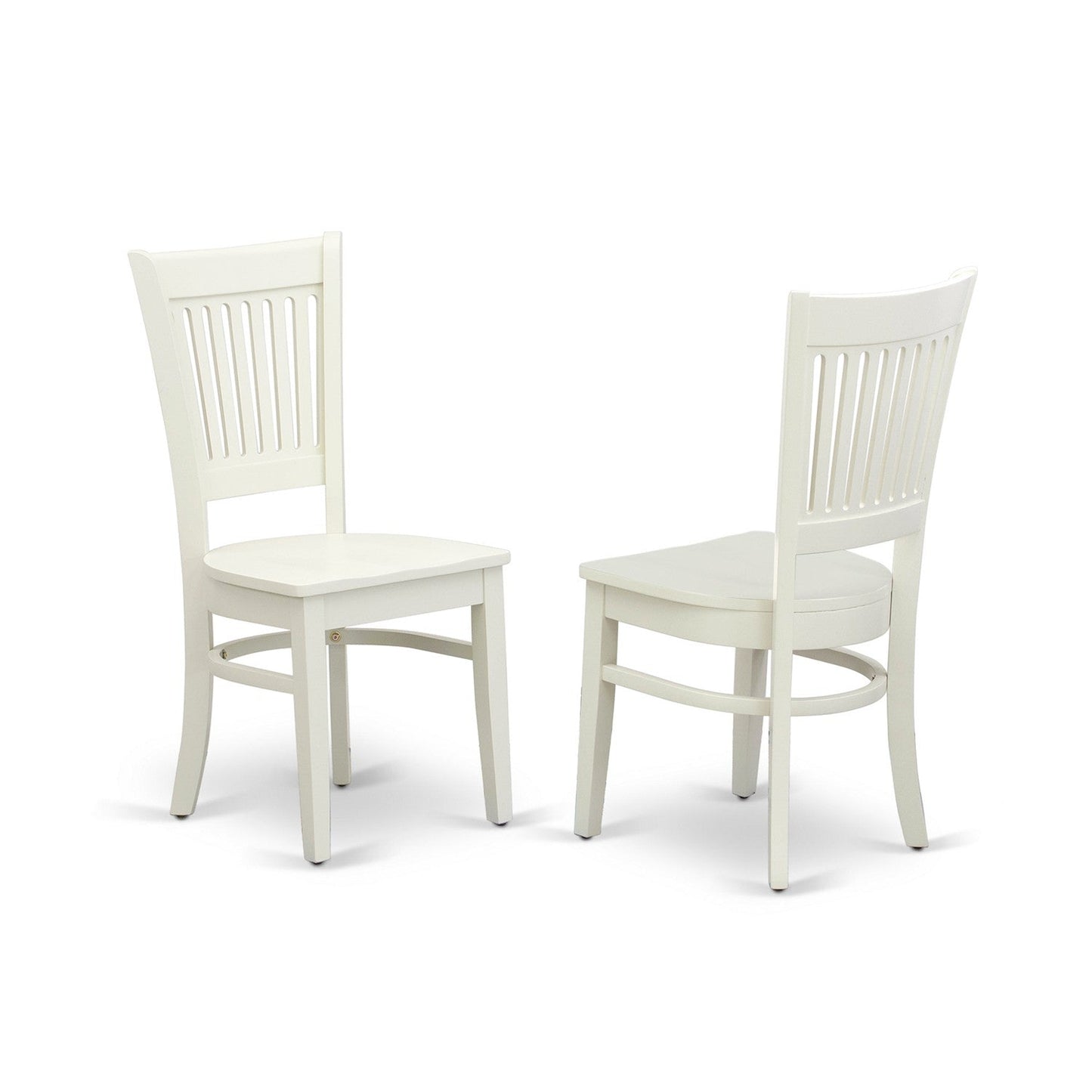 EAST WEST FURNITURE - AMVA5-LWH-W - 5-Pc Dinette Set- 4 dining room chairs and Modern dining room table - Wooden Seat and Slatted Chair Back (linen white Finish)