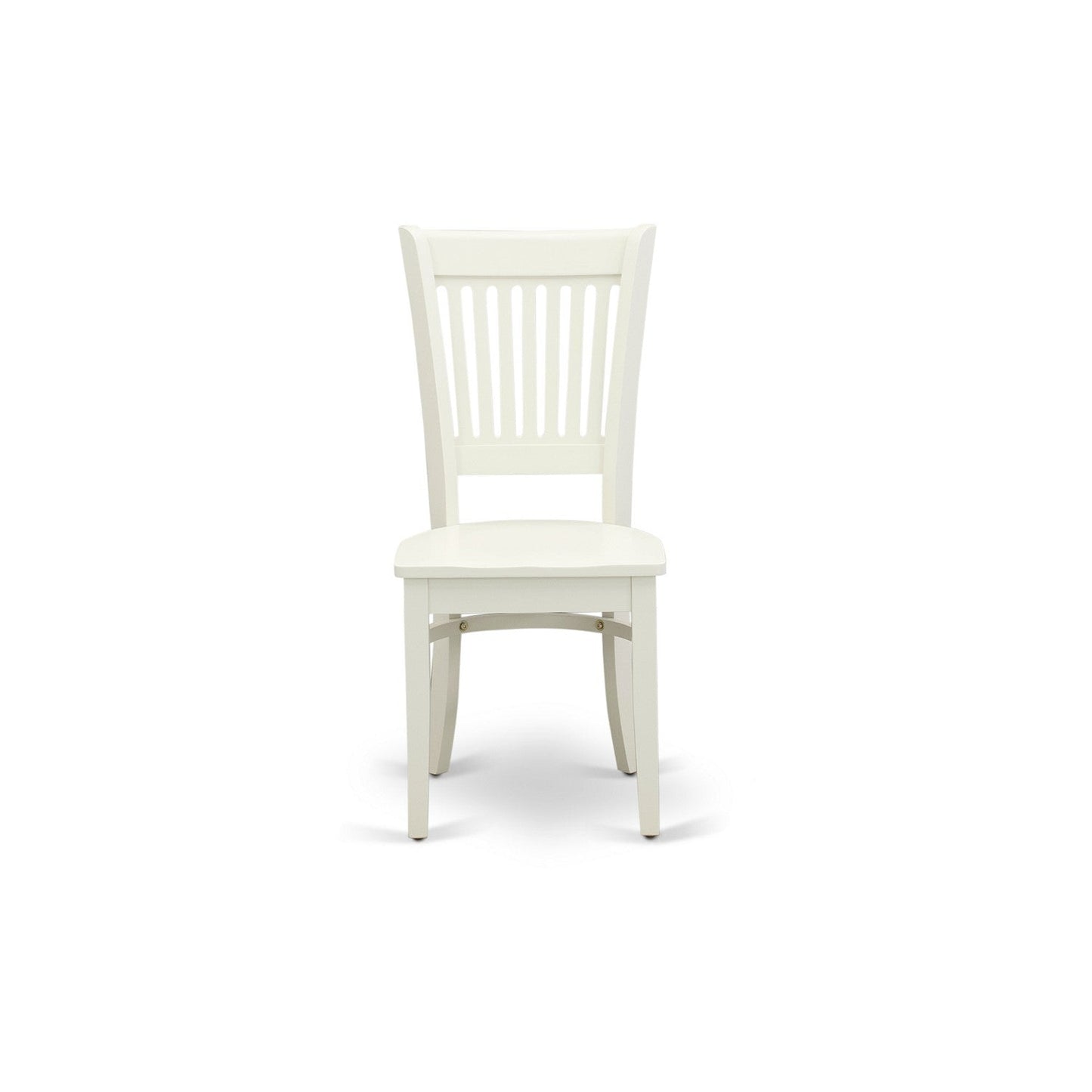EAST WEST FURNITURE - AMVA5-LWH-W - 5-Pc Dinette Set- 4 dining room chairs and Modern dining room table - Wooden Seat and Slatted Chair Back (linen white Finish)