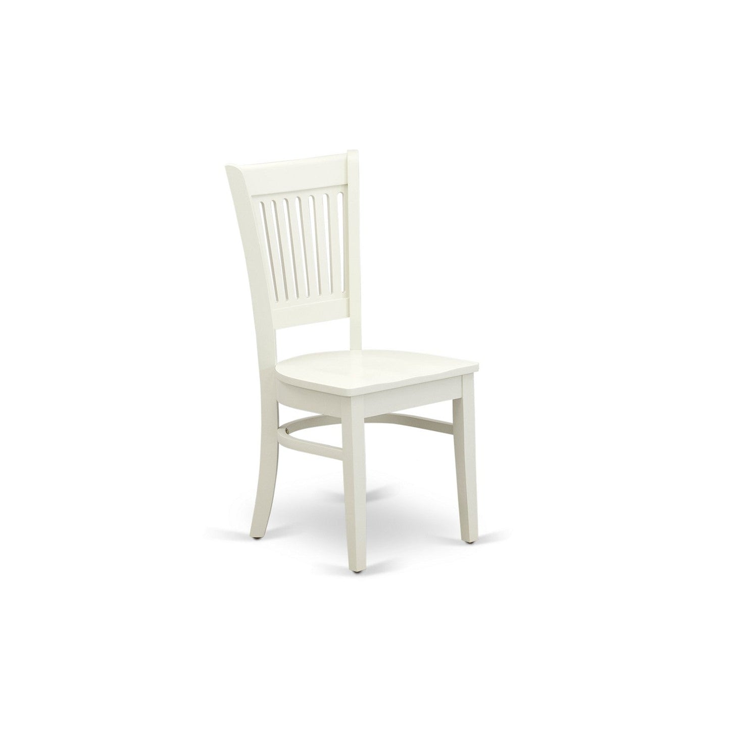 EAST WEST FURNITURE - AMVA3-LWH-W - 3-Pc Dining Room Table Set- 2 Dining Room Chair and Dining Table - Wooden Seat and Slatted Chair Back (linen white Finish)